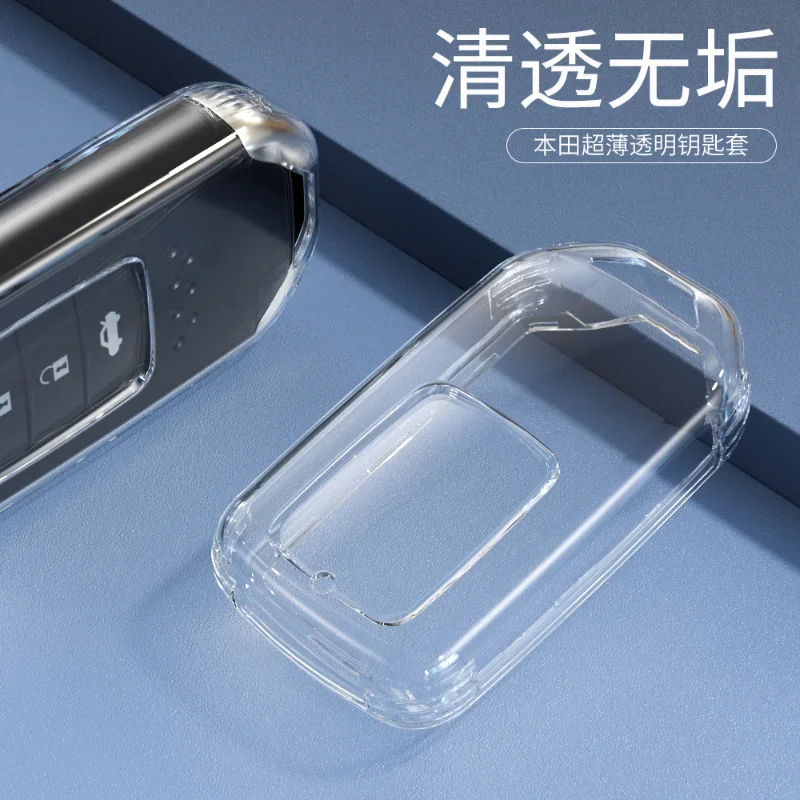

TPU Car Key Case Cover Shell Fob for Honda 2022 2023 2024 Accord Civic HR-V CR-V Pilot Sport SI EX EX-L Keychain Accessories