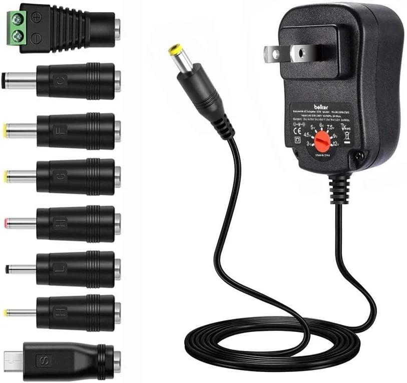 

3V/4.5V/5V/6V/7.5V/9V/12V 1A 12W Multi-Function Switching Power Supply Adjustable Voltage Power Supply for EU US UK AU Adapter
