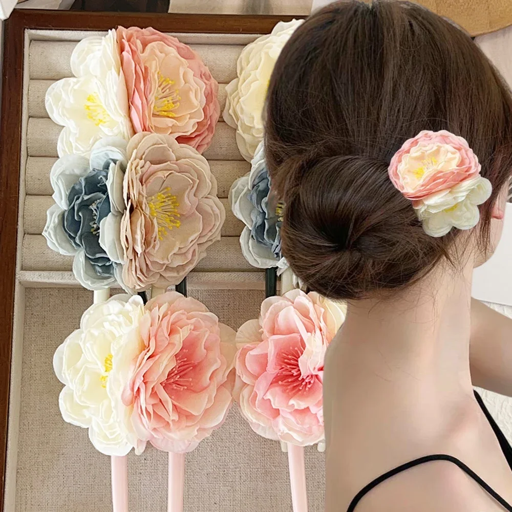 U Shaped Retro Rose Hairpins Hair Clips Wedding Hair Accessories for Women Flower Headpieces Forks Bride Headdress Hair Jewelry