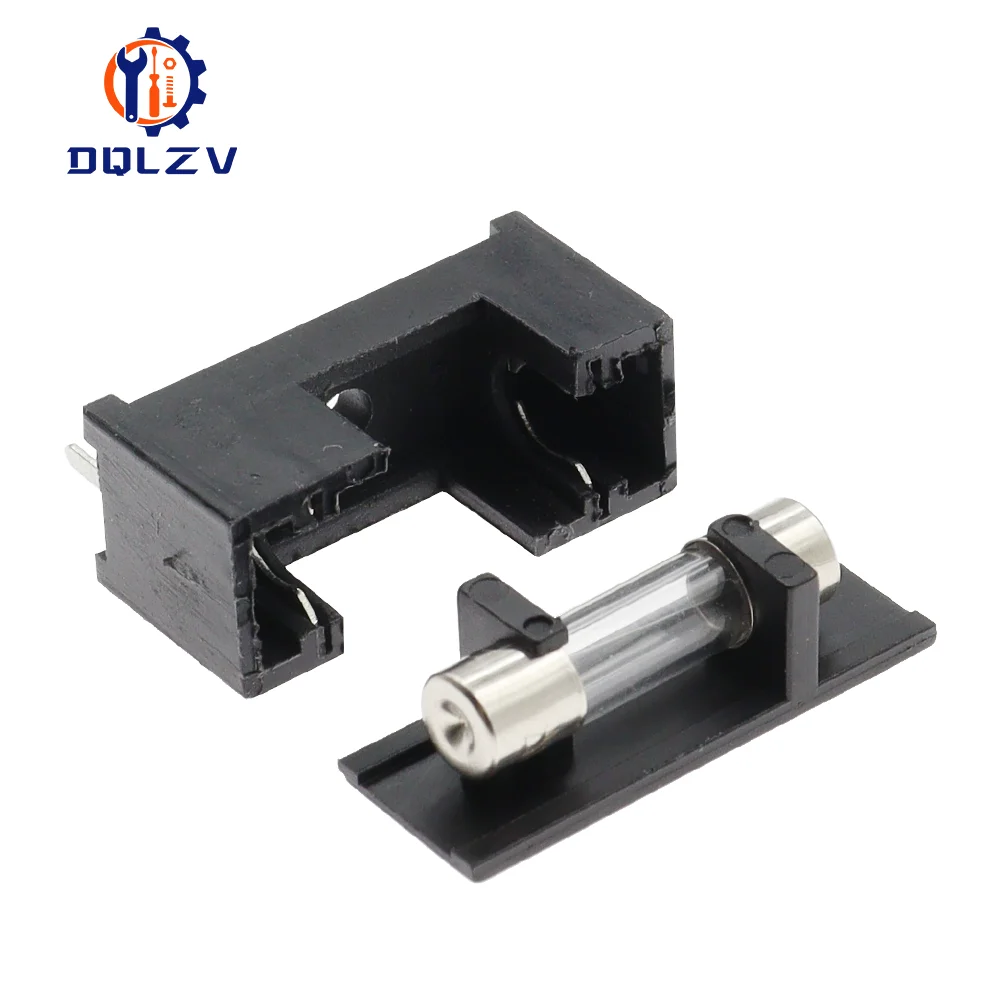 5X20MM Car Fuse Box 0.63A-30A 250V Black Fuse Holder 5*20mm 2Pin PCB Mounting Box Fuse Tube Socket