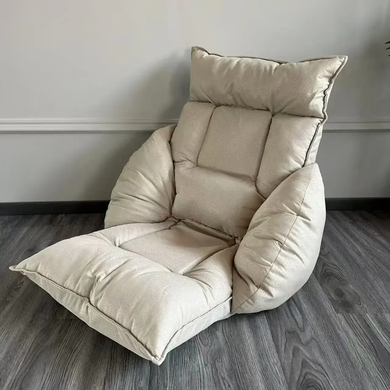 #Fabric Lazy Sofa Chair Foldable Floor Lounger Living Room Adjustable Recliner Comfy Reading Seating Compact Lounge Furniture