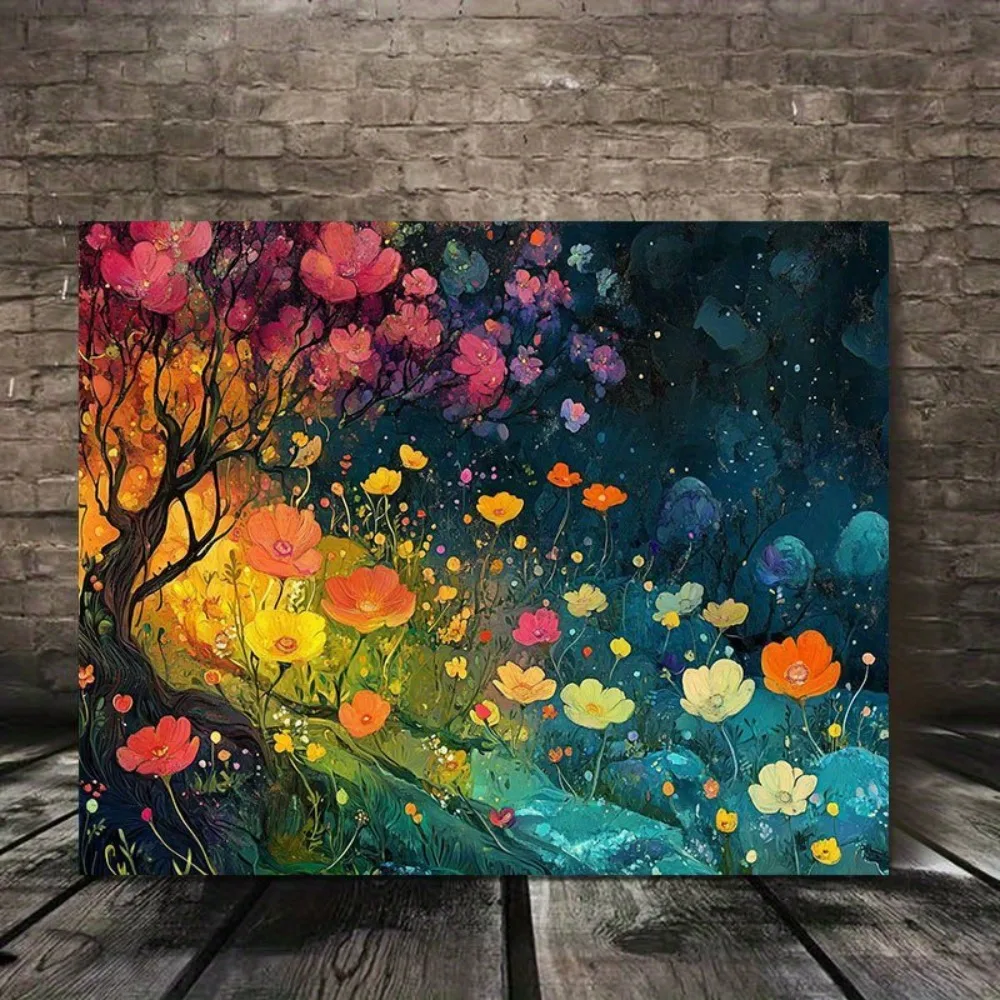 

1.5 inch thickness, interior decorative art, home decor, beautiful flower and tree landscape paintings on home wall art prints