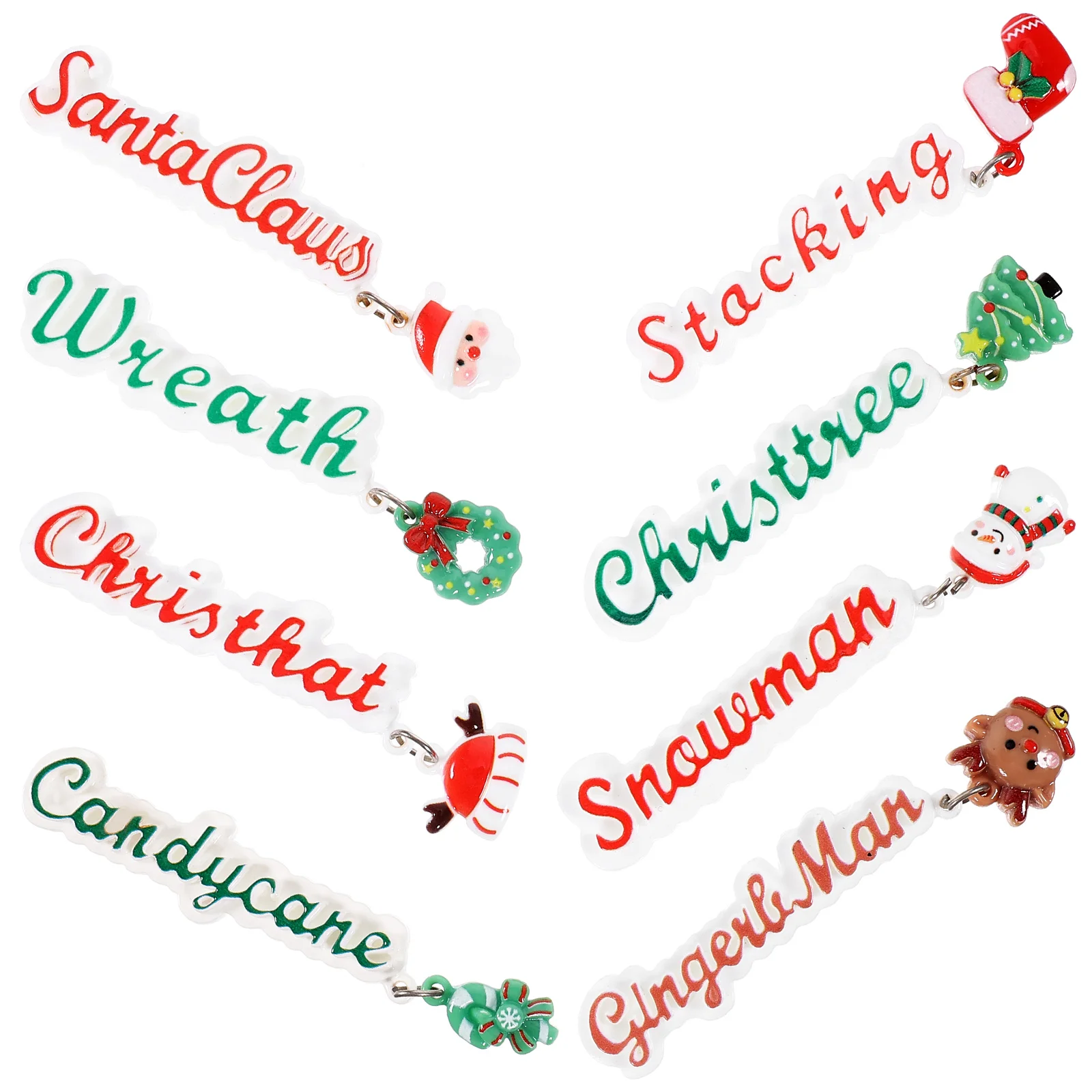 

8Pcs Creative Christmas Resin Charms DIY Pendants Set for Phone Case Keychain Jewelry Making Exquisite Xmas Elements Pendant