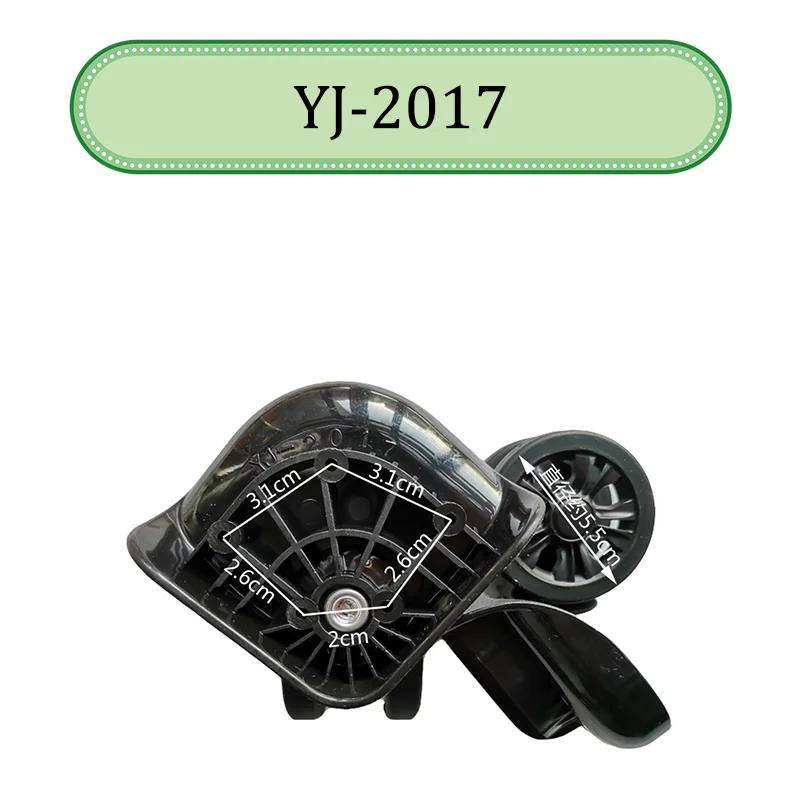 For YJ-2017 Black Universal Wheel Trolley Case Wheel Replacement Luggage Pulley Sliding Casters Slient Wear-resistant Repair