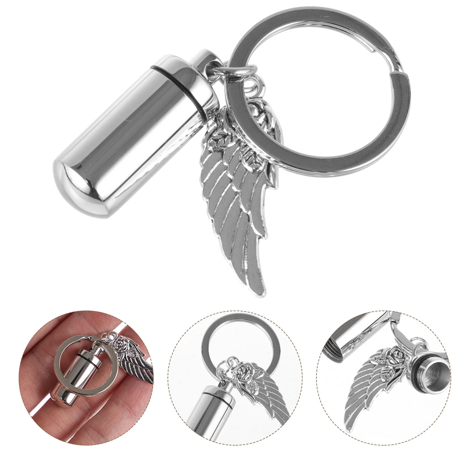 

Urn Keychain Ornament Metal Ring Ash Pendant Pet Container Pendants Cat Eye Tools