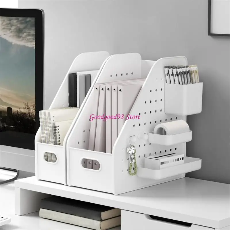 صندوق تخزين منظم المكتب مع Pegboard و Pen Cup Saceing Docting Document Stand For Home Office Management #1