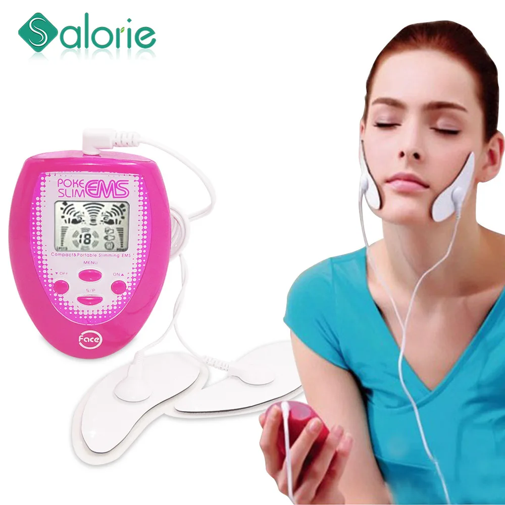 TENS Unit Face Massager Facial Lifting EMS Muscle Slimming with Electrode Pads Cheek for Electronic Pulse Massage Device