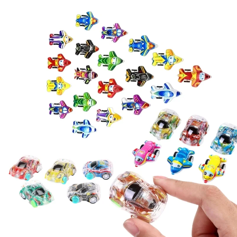 20 قطعة/مجموعة ألعاب كرتونية، سيارات قابلة للسحب وشفافة لطيفة، سيارات لعبة الطائرة، نماذج سيارات صغيرة للأطفال، لعبة أطفال ممتعة