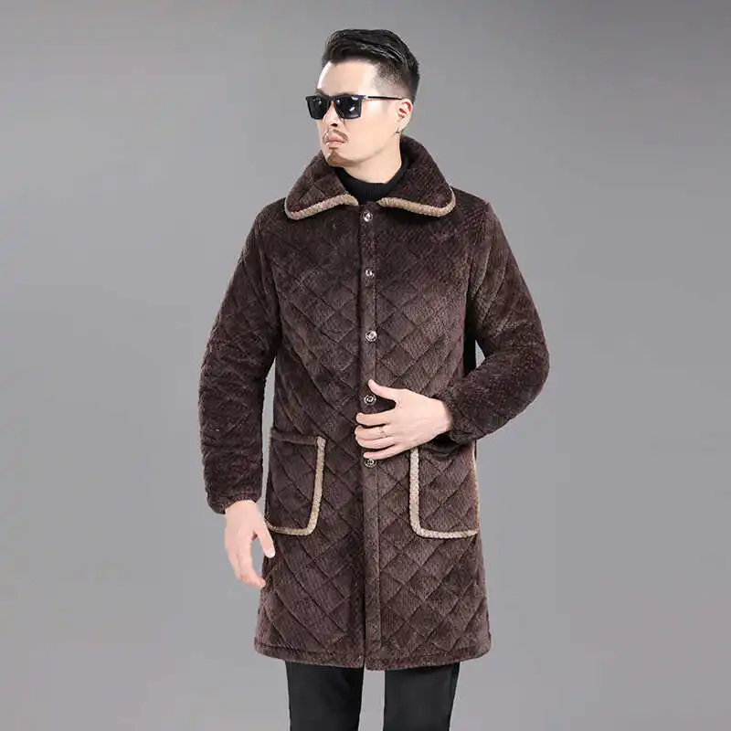 Thiened القطن العمل المئزر الرجال معطف الشتاء الدافئة المطبخ جيليه الثقيلة دو دائم مريلة وزرة للرجال ملابس خارجية غير رسمية #1