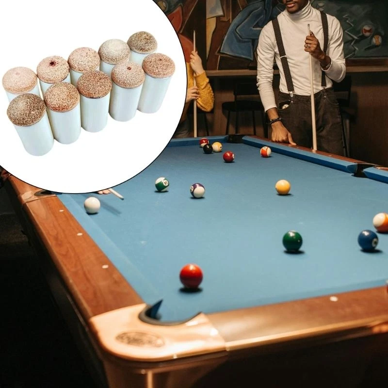 

G6DE 10Pcs Slip-on Pool Cue Tips Cover Snooker Club Head Part Easy to Install