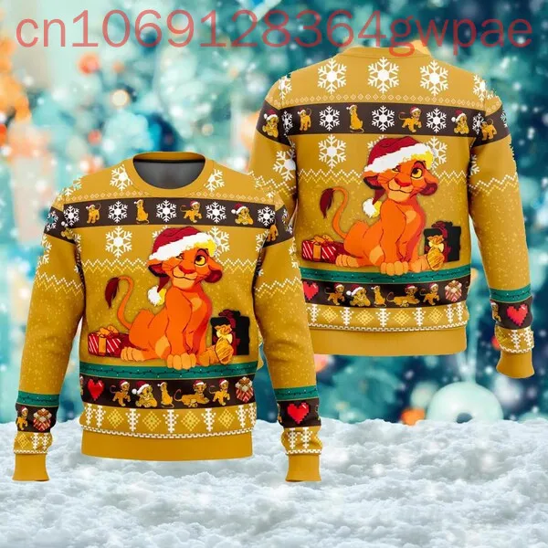 Disney Mufasa Ugly Men and Women Sweater Lion King Xmas Sweater Animal Kingdom Holiday Christmas Sweater Trip Birthday Gift