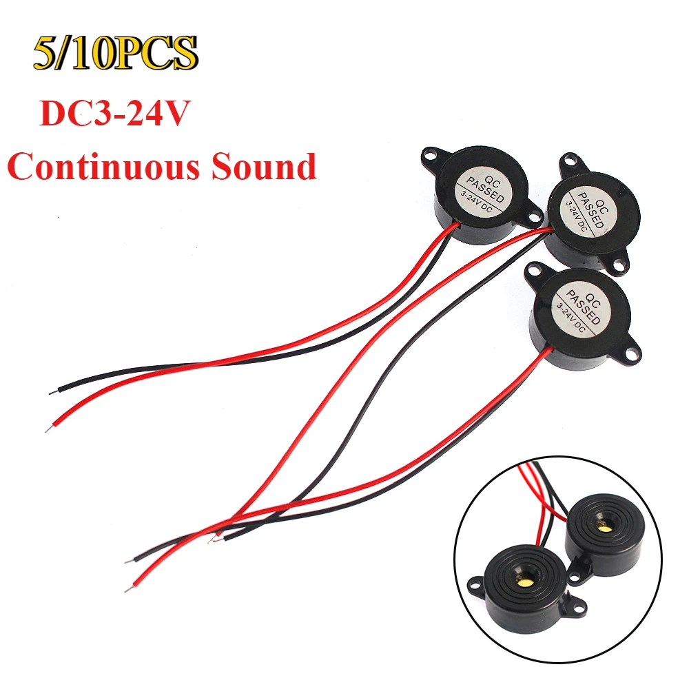 5/10PCS SFM-20B Active Buzzer High Decibel Speaker DC 3-24V Continuous Alarm Sound 2312 Piezo Buzzers for Arduino
