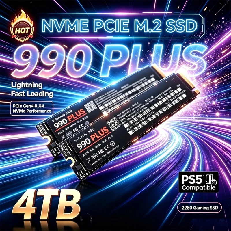 990 PLUS High Speed PCIe Gen4 Original  NVMe M 2 SSD 1TB 2TB 4TB Gaming Drive For PS5 Laptop PC OEM Original