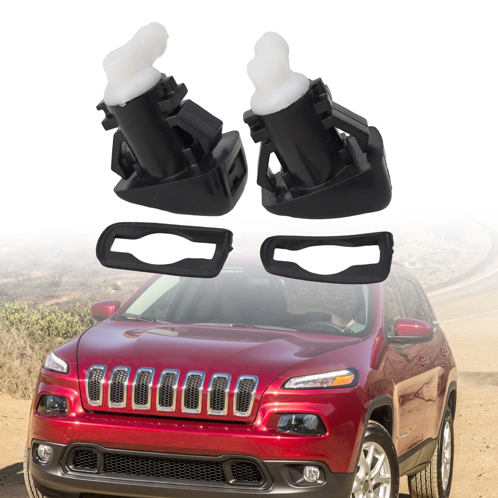 2pcs Washer Nozzles 68102968AB Car Accessories For Jeep Cherokee 2014-2017 Front Windshield For CHEROKEE High Quality