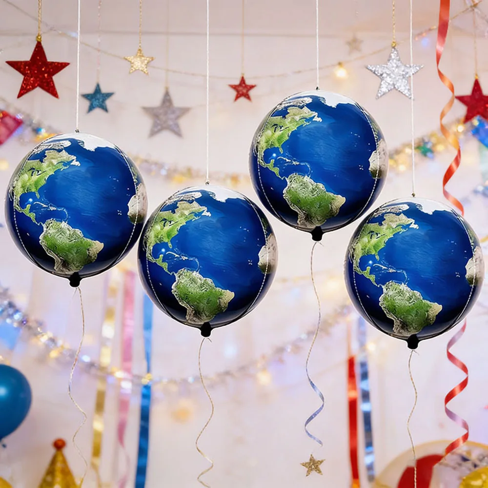 4 Stück 22-Zoll-Globusballons, 4D-Weltkartenballons, Erddag-Dekorationen, Reise-Geburtstagsparty-Zubehör für Reisen rund um die Welt – Detail 3