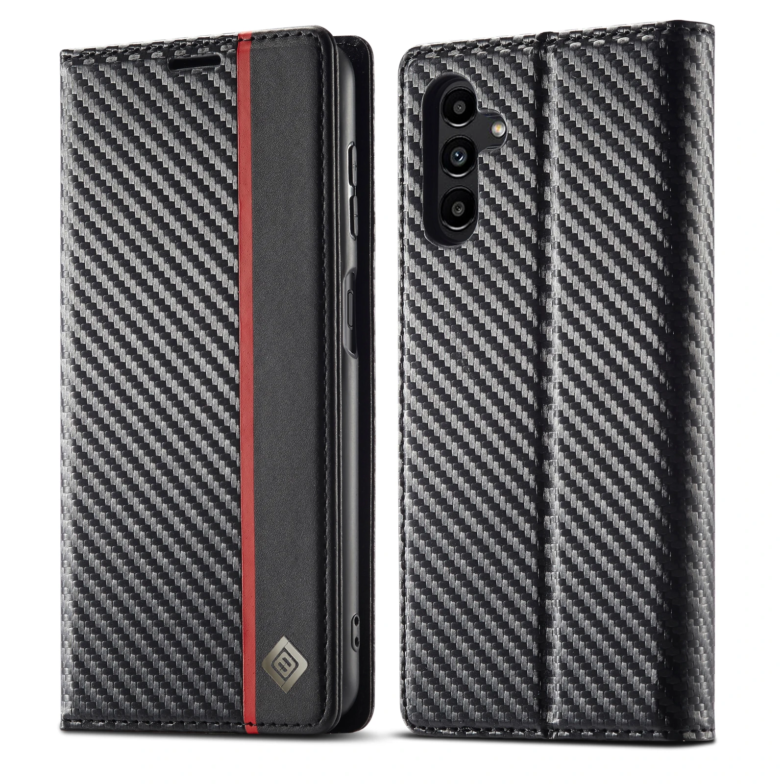 Carbon Fiber Leather Case for Samsung Galaxy A15 A25 A35 A55 A14 A24 A34 A35 A13 A33 A53 S24 S23 Ultra Wallet Card Slot Cover