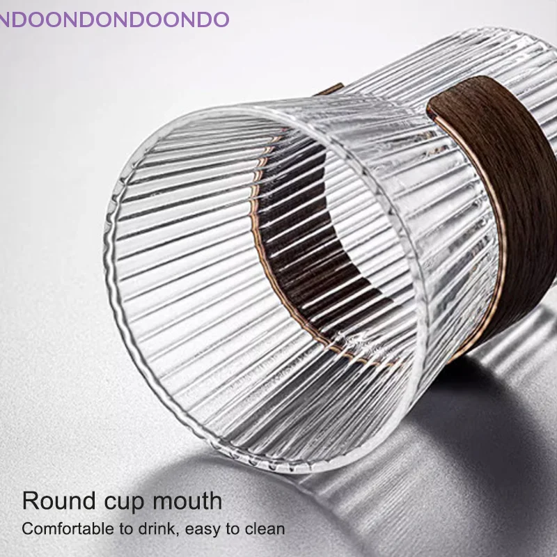 

Transparent Wine Glass Anti-scalding Insulation Brewing Fair Cup Coffee Drinkware Japanese Vertical Pattern Milk Glass Tea Cup