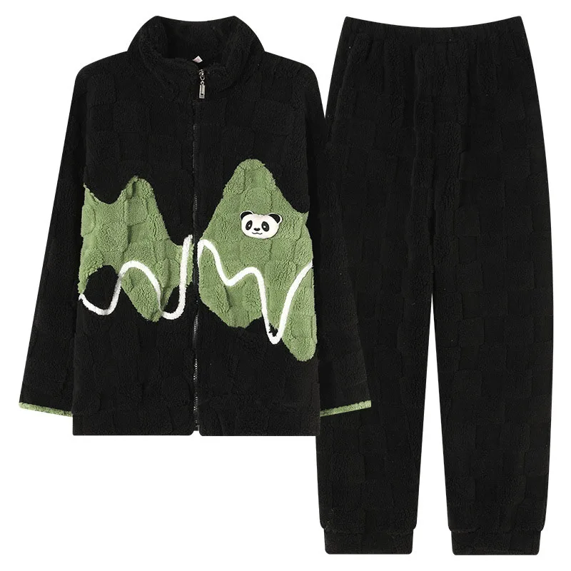 Couples Pajamas Sets Women Men Winter Thicken Pyjamas Sleepwear Cartoon Dinosaur Korean Lovers Homewear Soft Warm Pijama Hoodies