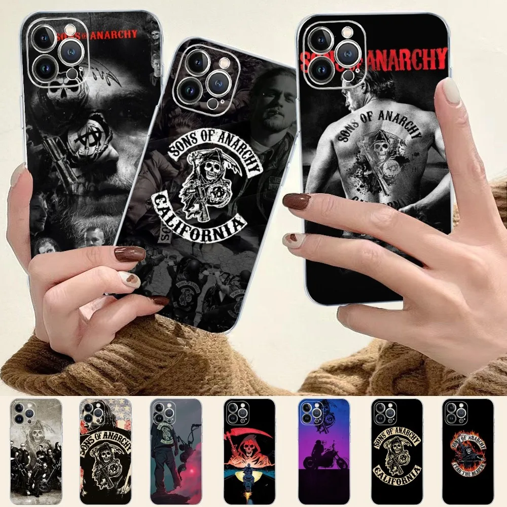 American TV Sons Of Anarchy Phone Case For iPhone 15 XR X XS Max 14 13 Pro Max 11 12 Mini 6 7 8 plus SE 2020 Printing Cover