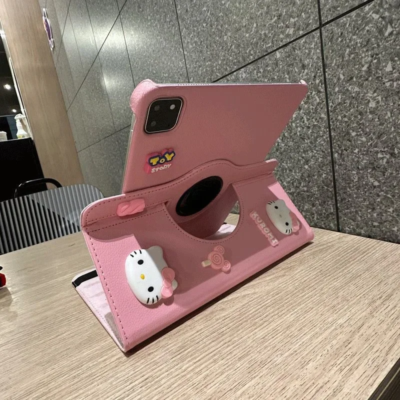 

Hellokitty Case for Ipad 2025 A16 11th 11in Cartoon Kitty Cat Case for 10th 10.9in 9th 10.2in Cases Mini6 7 Pink Case Girls Gift