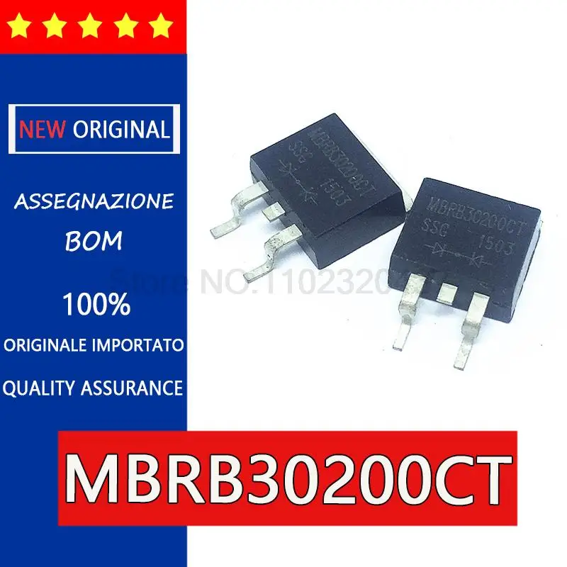 5pcs Schottky diode MBRB30200CT TO-263 30A200V B30200G MBRB30200 Schottky diode, a new original, rectifier