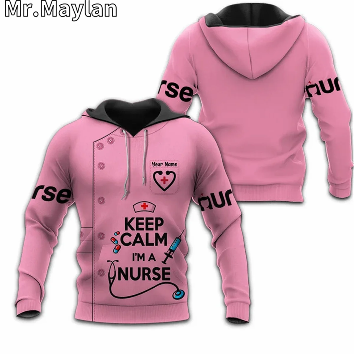 NURSING TOOLS CUSTOM GIFT FOR NURSE UNIFORM PINK 3D Hoodie Men/Women Sweatshirt Streetwear Zip Pullover Casual Jacket Tracksuits