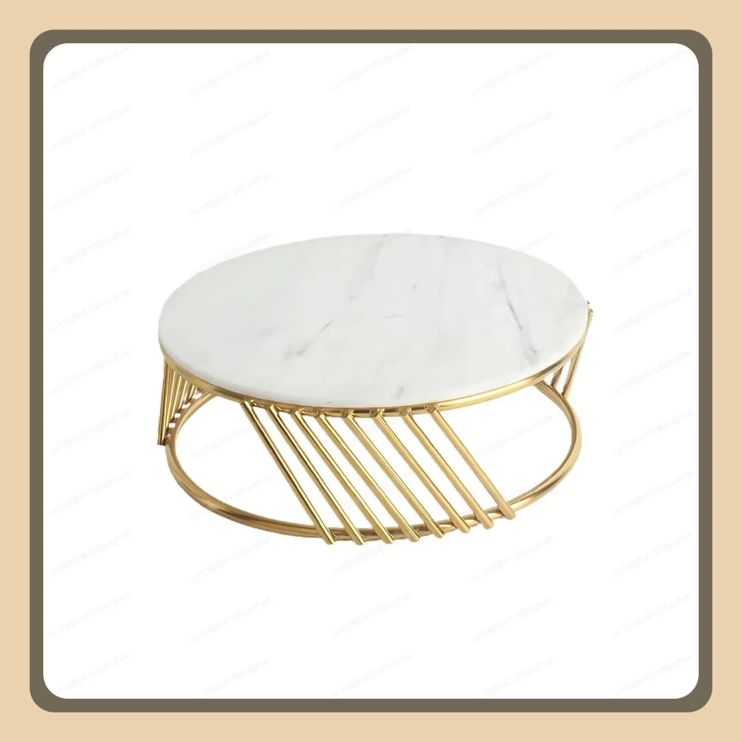 

Round stainless steel luxury afternoon tea gold cake stand for dessert display at parties and weddings