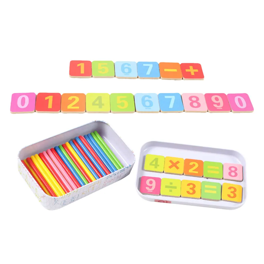 

1 Set Wooden Counting Rods Learning For Kids Preschool Arithmetic Educational Tool Number Recognition Color Matching Early Math