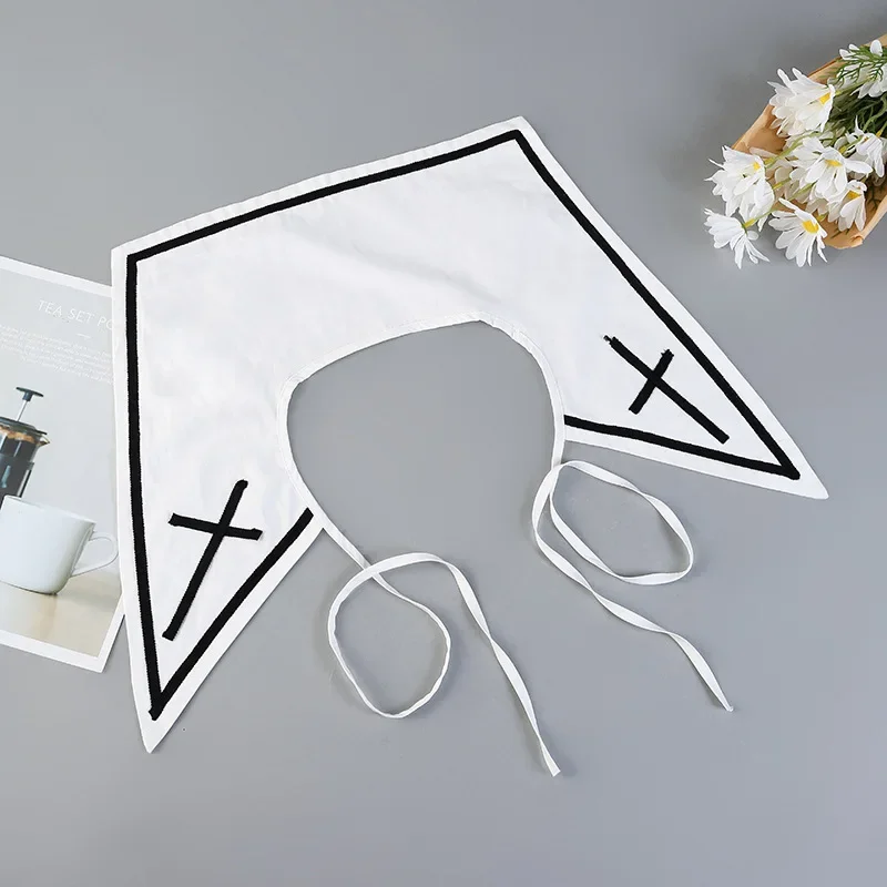 Linbaiway 韓国ビッグラペル取り外し可能な首輪偽首輪ネクタイ女性のためのセータートップ偽首輪ショールショルダーラップ装飾