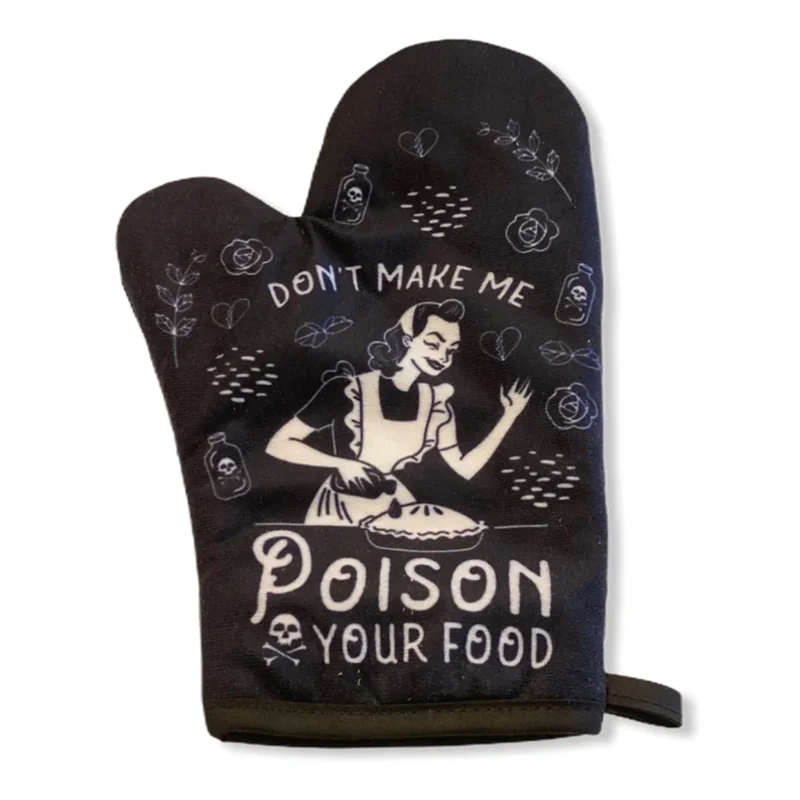 Halloween Don\'t Make Me Poison Your Food Soft Oven Mitt Set for Housewarming Pot Gift Room Decoration Halloween Party Supplies