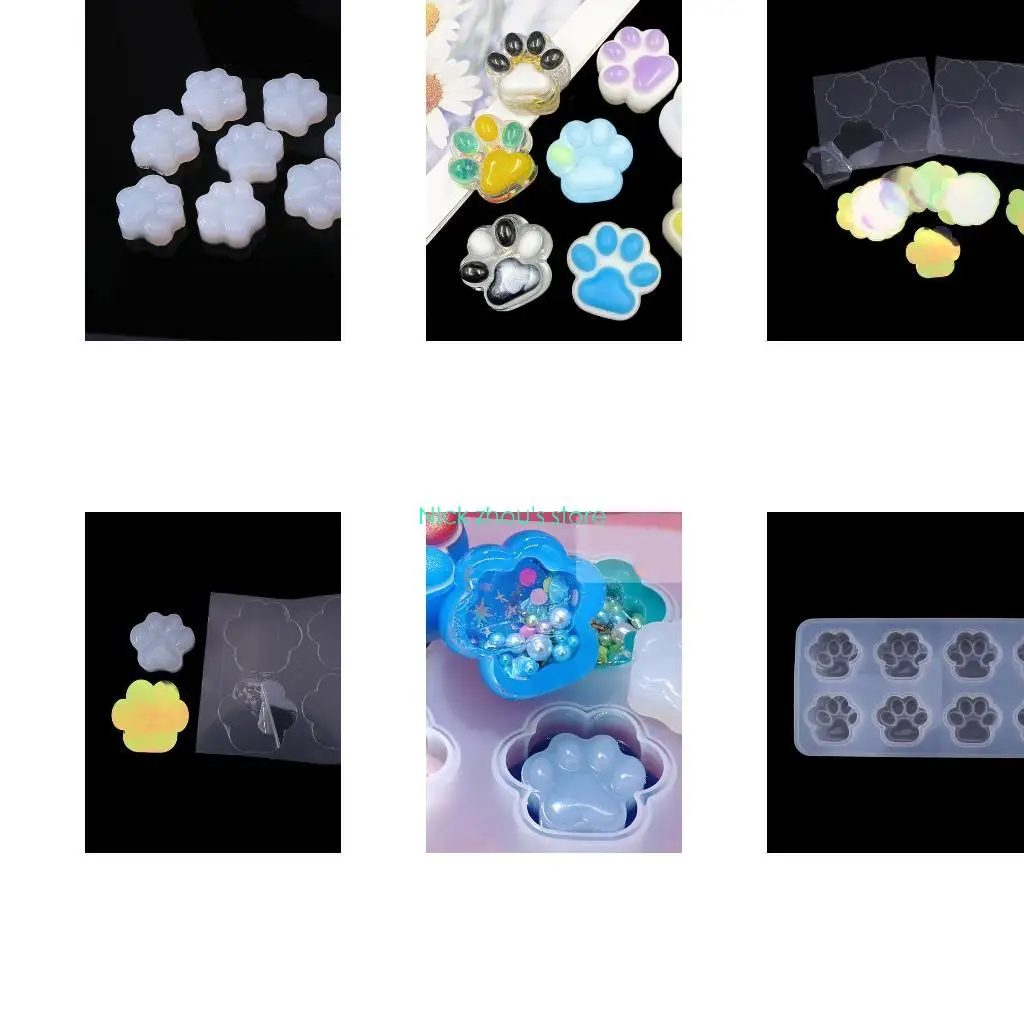 

E15E Transparent Cats Paw Silicone Material Molds Resin Crystal Cake Decors Mould Jewelry Making Tool Pendant Accesso