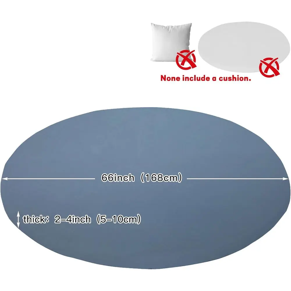 Capa de sofá redonda de 66 polegadas – Capa impermeável para pátio externo para belas de vime de vime (cinza azul)