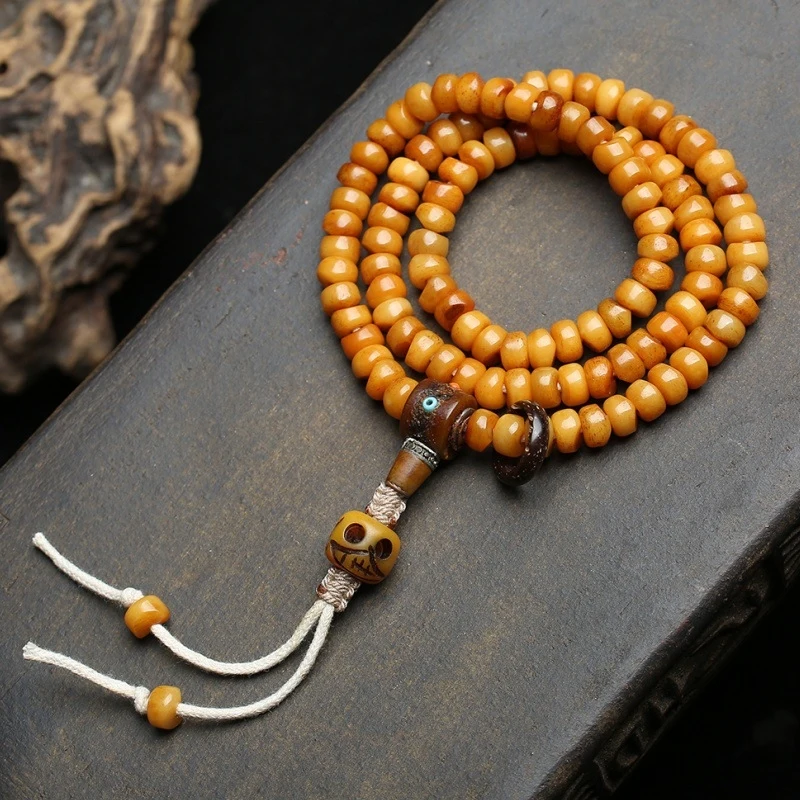 tibetan-style-bone-multi-strand-bead-buddhist-vintage-a-dai-accessory-unisex-bracelet