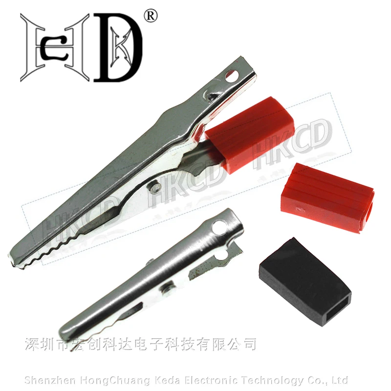 5pcs Red Black Alligator Clips Crocodile Terminal Test Electrical Battery Crocodile Clamp 33mm/48mm