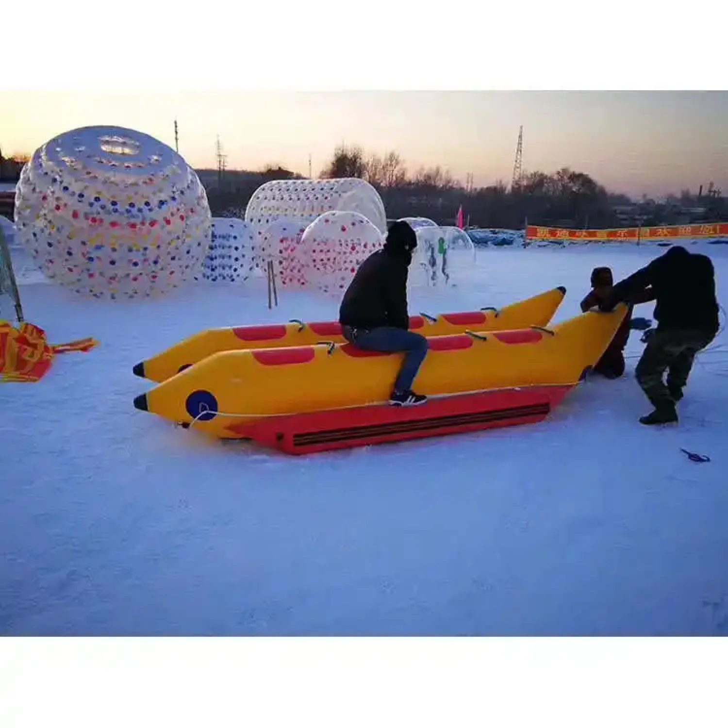 Custom Made Inflatable Banana Ski Boat Towable Tube Sled Banana Boat For Sale