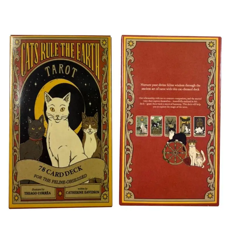 10.3x6cm Cats Rule Earth tarot cards A 78 Oracle English Visions Divination Edition Deck Borad Playing Games