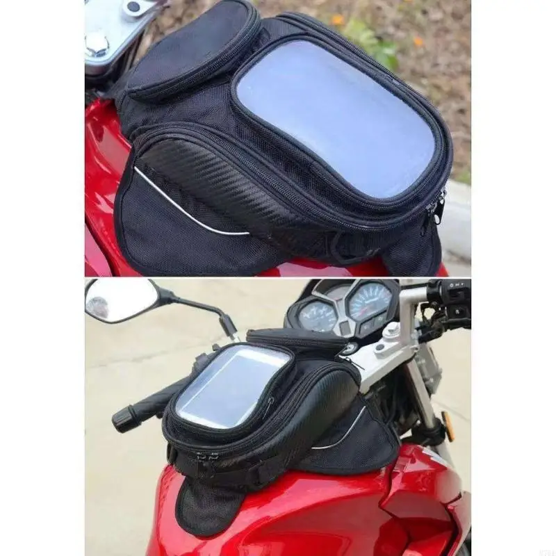M76E Motorrad-Tankrucksack mit Telefon-Sichtfenster und strukturierter Aufbewahrung – Detail 5