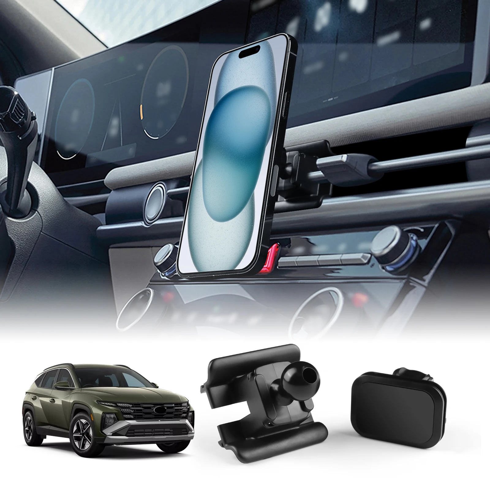 Für Hyundai Tucson 2025 2026 NX4 Auto Handyhalterung Magnetische Telefonhalterung GPS-Halterung Navigationsständer Zubehör