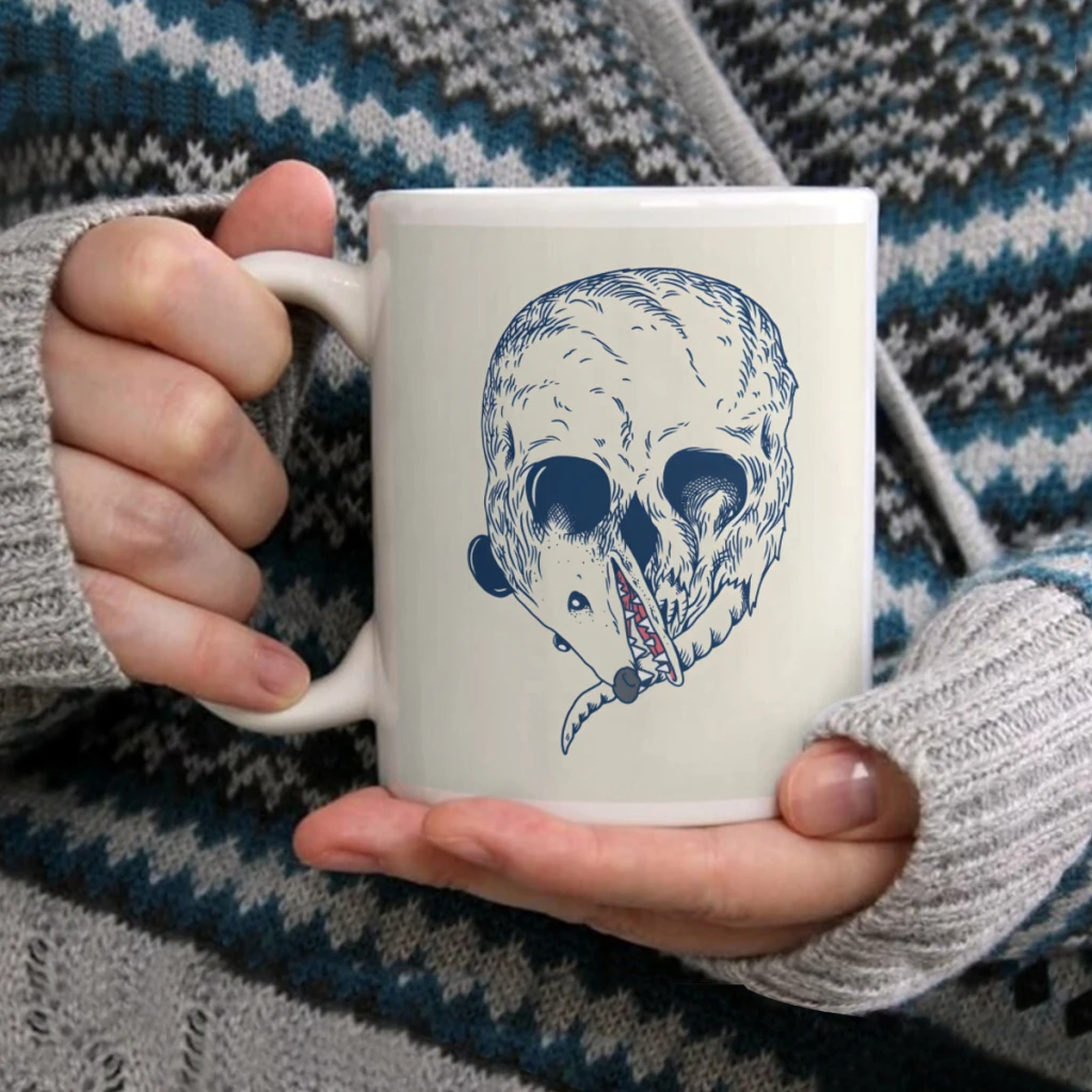 

Opossum SkullCoffee Mug Tea Cup 11oz Coffee Cup Funny Birthday Ceramic Mug Personalized Cup