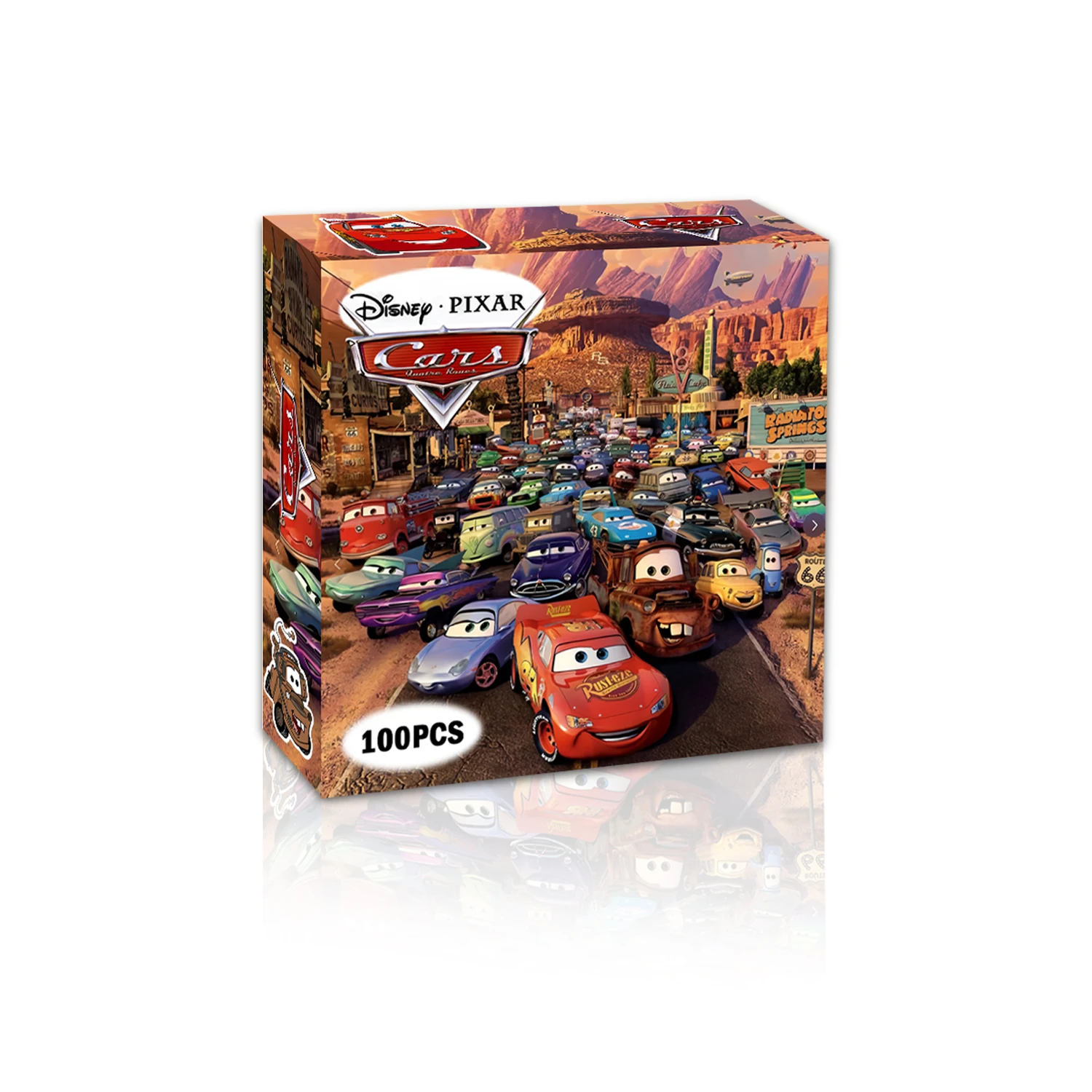 

100 шт., неповторяющиеся мультяшные автомобильные наклейки Pixar с молнией McQueen, Mette и друзьями, многоразовые, самоклеящиеся, Perfec