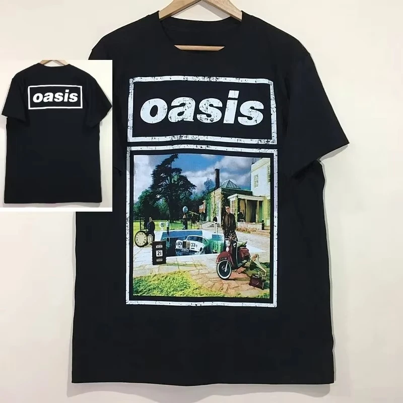

Футболка с короткими рукавами Oasis Rock Band, мужская и женская модная брендовая хлопковая одежда больших размеров, летние топы с короткими рукавами