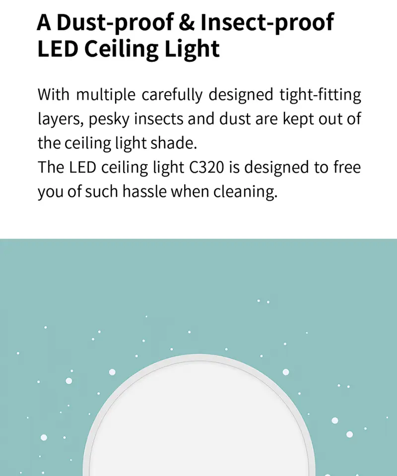إصدار عالمي: مصباح سقف ذكي Yeelight LED PRO مع اتصال Wifi، قابل للتعتيم، تحكم صوتي ذكي متوافق مع Apple Homekit، درجة حرارة لون 2700-6500 كلفن - 4