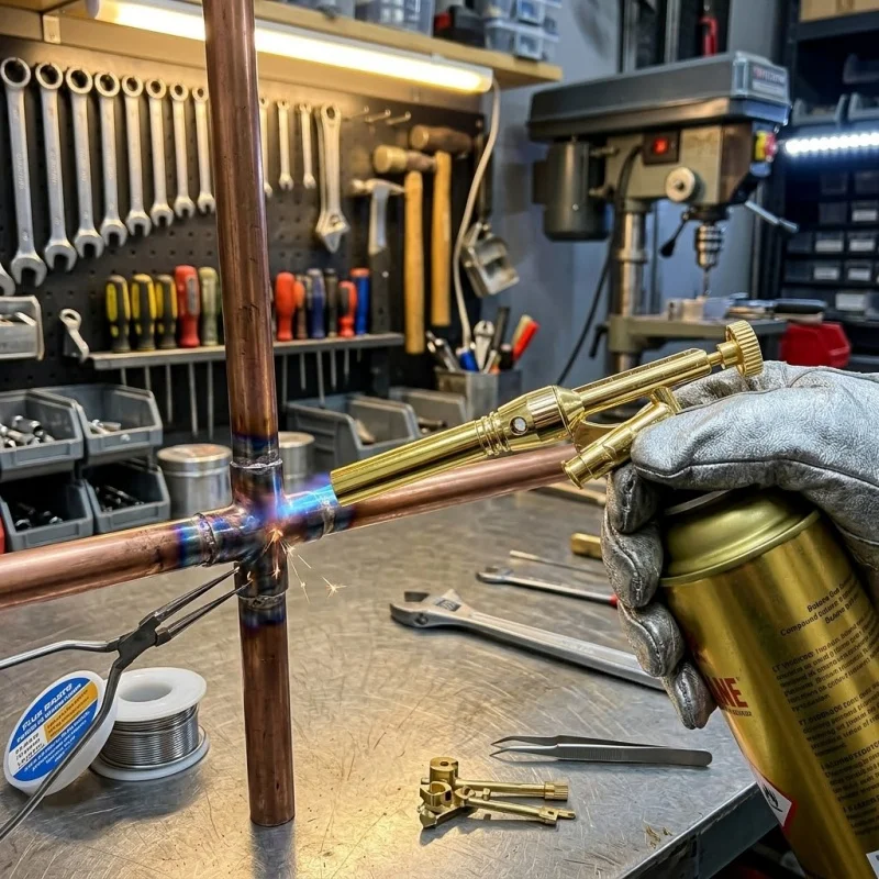 Portable welding torch gas burner portable flame gun butane high temperature welding gas lighter blowtorch outdoor camping barbe