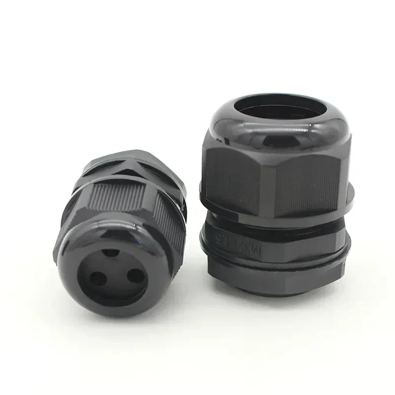 PG7 2 Holes Factory Price IP68 Wire Protection Cord Grips Nylon PA6 Cable Glands for 1.2-3mm Split Galnds White / Black