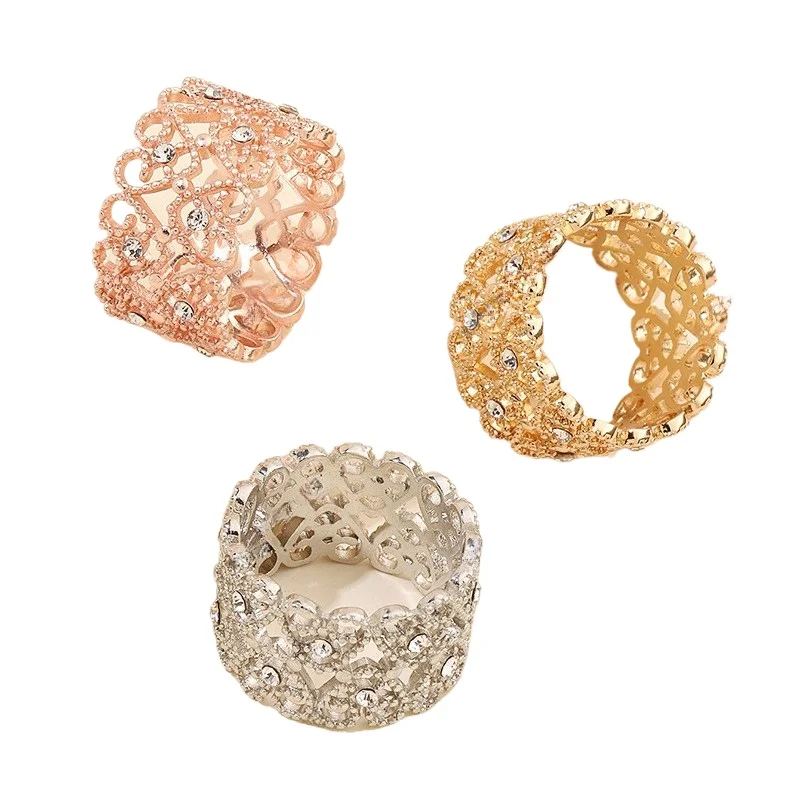 Boucle d'écharpe à anneau en maille de soie rétro, polyvalente et exquise, diamant creux multifonctionnel, boucles d'écharpe, boucle de châle