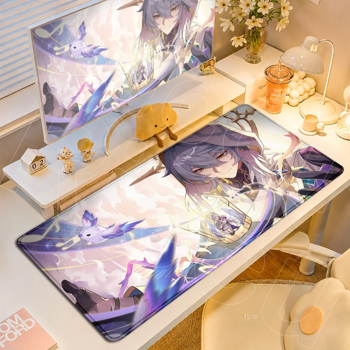 Computer Gamer Non-slip Rubber Desktop Mat Large Honkai Star Rail Cool Sunday Pattern Mouse Pads Extended Laptop Keyboard Carpet