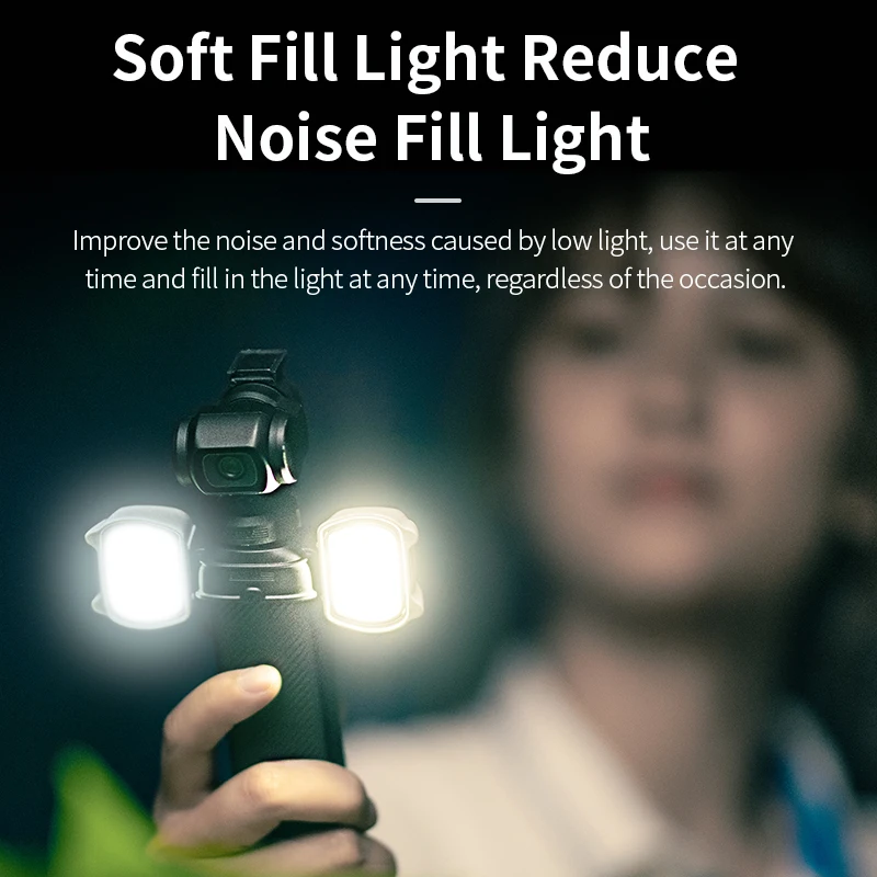 STARTRC 마그네틱 필 라이트 마운트 브래킷 포함, DJI Osmo 포켓 3 카메라 액세서리, 고양이 귀 LED 조명, 따뜻하고 부드러운 조명