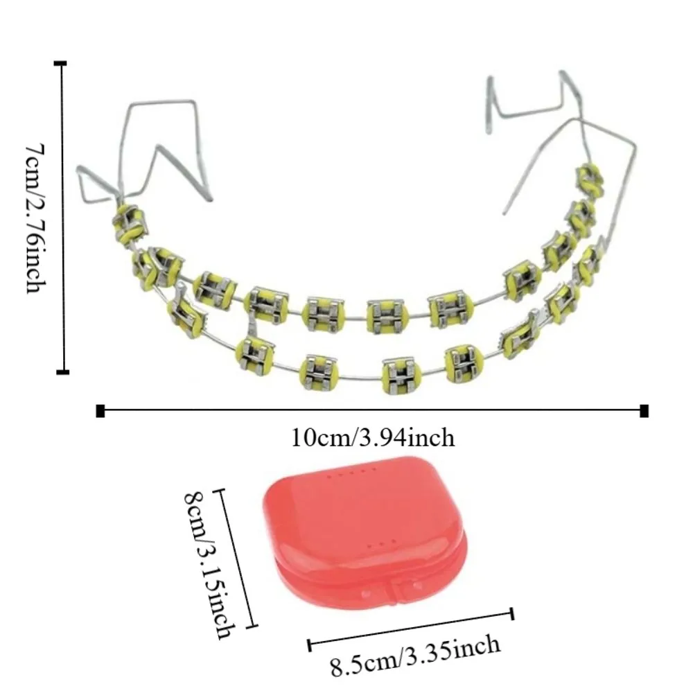 Colorful Temporary Tooth Decoration with Metal Wires with Box Orthodontic Ligature Ties Braces Fake Brackets Metal Bracket Teeth