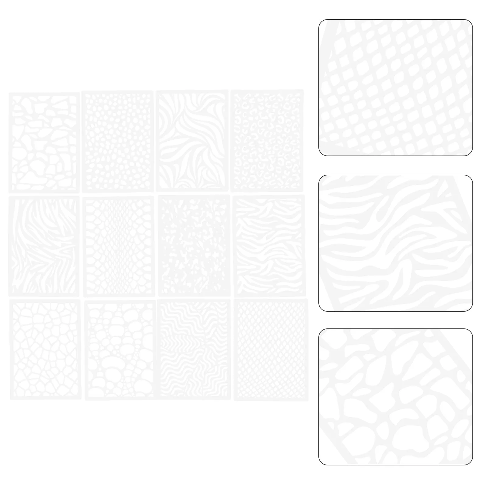 12Pcs Leopard Print Hollow Stencil Templates DIY Painting Supplies Wall Drawing Stencils Crafts Tools Reusable Multi Function