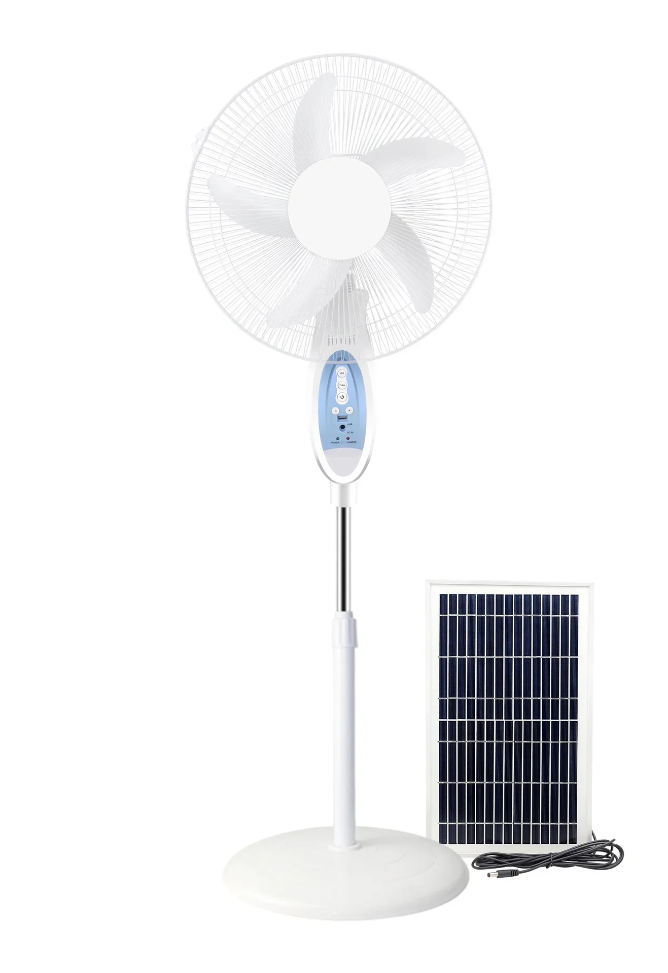 

16 inch solar fan remote control charging floor fan large capacity battery